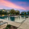 resort style pool and sunset